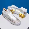 Novos sapatos de futebol transfronteiriços para adultos masculinos, de cano alto, com travas para gramado artificial, travas longas para estudantes e crianças, sapatos de treino para homens, atacado