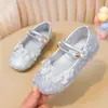 Zapatos de Princesa para Niñas Primavera y Otoño 2026 Modelo Nuevo Zapatos de Cuero para Niñas Pequeñas para Vestidos Suela Suave Zapatos de Cristal para Niños Planos Elegantes