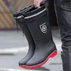 Botas de chuva, tamanhos 39-48, design simples, impermeáveis, com punhos elásticos, tamanho extra grande, unissex, quentes, impermeáveis, forradas com fleece, removíveis e antiderrapantes, botas femininas