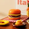Plato Pequeño con Forma de Hamburguesa de Dibujos Animados Plato Cerámico Doméstico Vajilla Plato para Salsa Plato para Snacks Plato para Postre Plato para Condimentos