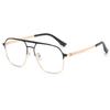 Montura de gafas retro de doble puente, irregular, de montura grande, para hombre y mujer, anti-luz azul, bisagra especial sin tornillos, montura de gafas elástica ultraligera