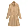 7201-25 Nuevo Estilo Otoño Estilo Coreano Moderno Holgado y Cómodo Casual Cuello Alto Manga Larga Vestido Cortavientos