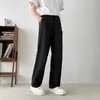 2026 Pantalones de Lino Fino de Verano de Alta Calidad con Caída Sueltos de Moda Casual de Pierna Ancha hasta el Suelo Largos