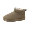 Nuevas Botas Cortas de Nieve de Cuero de Invierno con Forro de Felpa para Mujer, Talla Grande, Adecuadas para Uso en Exteriores, Zapatos de Algodón Gruesos y Cálidos, Suministro de Wish