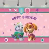 Equipo de Patrulla Fronteriza Fondo de Cumpleaños Fiesta de Perros Paw Patrol Decoración Pancarta Escenario Accesorios Bandera