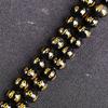 Obsidiana Natural Mantra de Seis Sílabas Estampado en Caliente Cuentas Sueltas Semiacabadas Cuentas Redondas DIY Pulsera Collar Cuentas Superiores con Cuentas