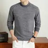 Suéter Masculino Solto Gola Redonda Manga Longa Camisa Base Top Versátil Tendência Masculino