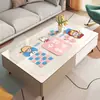 Alfombrilla transparente de cristal blando para mesa de café, impermeable y a prueba de aceite, protector de escritorio lavable de dibujos animados, alfombrilla de PVC aislante del calor para mesa de comedor