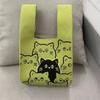 Ins Internet celebridade bolsa feminina malha lã balde saco japonês e coreano estilo all-match bolsa casual bolsa tote lancheira saco