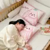 Almohada de frijol de algodón 100% clase A reversible para niños con dibujos animados, estampados lindos, funda de almohada amigable con la piel, núcleo de almohada para jardín de infantes