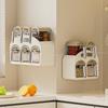 Caja de Condimentos Estante para Almacenamiento de Condimentos Montado en la Pared sin Perforaciones Caja de Almacenamiento de Condimentos de Cocina Sal Aromatizante Tarro para Condimentos