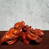 Adornos de ratón tallados en palo de rosa madera maciza doce zodiaco lingote ratón decoración de escritorio para sala de estar hogar artesanías
