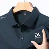 Camisa Polo de Manga Larga con Cuello de Solapa para Hombre de Primavera y Otoño Camiseta Casual Sencilla para Hombre con Estampado de Letras para Hombre