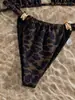 Traje de Banho Feminino Biquíni Duas Peças Estampado Novo Estilo Europeu 2027 Com Bojo Triângulo Push-up Para Férias na Praia Alta Elasticidade Secagem Rápida