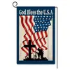 Bandeira de Linho para Jardim Dia da Independência Americana Transfronteiriça, Bandeira de Decoração de Quintal para Feriado Nacional, Bandeira de Boas-Vindas para Entrada da Casa
