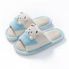 Novos Chinelos de Linho Estilo Feminino Urso Casal Quatro Estações Personalizado Doméstico Interno Confortáveis Desenho Animado Casa Sapato Aberto