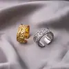 Anel Vintage com Padrão de Dragão e Grama Tang para Homens, Anel Versátil Ousado da Moda Estilo Chinês, Joia de Anel Aberto para Dedo Indicador Masculino da Moda Ano do Dragão