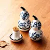 Atacado Novo Porta-Palitos Estilo Chinês para Uso Doméstico, Pote Criativo de Palitos em Forma de Cabaça, Artesanato de Tubo de Palitos de Cerâmica de Alta Estética
