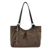 Bolso tote retro de gamuza casual de alta gama para mujer, nuevo 2026, bolso de hombro simple y moderno de gran capacidad
