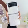 Funda de teléfono nacarada geométrica degradada 2024 para Samsung Z FLIP5 plegable FLIP4 moderna FLIP3