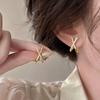 Nuevos Pendientes Cruzados de Diseño Estilo Coreano para Mujer, Pendientes de Personalidad Populares, Accesorios para Orejas de Lujo Ligero de Nicho