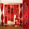 Set de Decoración para Habitación de Boda para el Novio y la Novia, Decoración de Fondo para Dormitorio y Sala de Estar de Casa Nueva, Pancarta de Guirnalda con Caracteres de Doble Felicidad para Bodas