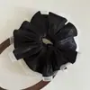 Goma para el pelo de malla plisada con encaje estilo coreano, con un ambiente sofisticado y atmosférico, Goma para coleta baja, Cuerda para el pelo de tela simple con diseño floral