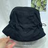 Chapéu de Pescador de Cordão de Cor Sólida de Algodão e Linho de Uso Dupla Face Chapéu de Balde Casual Simples para Todas as Ocasiões para Rosto Pequeno Chapéu de Balde da Moda