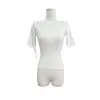 Suéter de punto de cuello alto medio de Lyocell para mujer, Top adelgazante de color liso