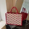 Nova Bolsa Vermelha Grande de Grande Capacidade Portátil Estilo Chinês para o Dia a Dia, Bolsa de Casamento para Noiva, Bolsa Tote da Moda