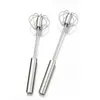 Batedor de Ovos Semiautomático de Aço Inoxidável Spot Misturador Rotativo de Pressão Manual Ferramenta de Cozinha para Cozinhar Bolo
