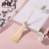 Nuevos accesorios de marcapáginas de borla de bola de tornillo de hilo largo, suministros hechos a mano de nudo chino, venta al por mayor del fabricante
