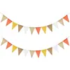 Banderines triangulares, banderines pequeños de colores de lino sintético, ambiente rústico, decoraciones de banderines para celebraciones festivas, guirnaldas, decoraciones para habitaciones infantiles