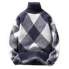 Suéter novo da moda outono e inverno masculino suéter suéter masculino de manga comprida moda jovem coreana suéter de gola alta vestuário masculino
