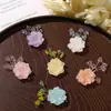 Flor de resina con cuentas de purpurina fresca y dulce para verano, accesorio para el cabello y pendientes lindos tridimensionales intrincados DIY