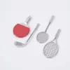 Mini Llavero Colgante de Raqueta de Metal Raqueta de Bádminton Raqueta de Tenis Club Pequeño Regalo Juguete de Raqueta Artificial