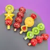 Juguetes de Comida Brillantes Simulados, Brochetas de Frutas Cubiertas de Caramelo, Accesorios de Resina DIY, Pasadores para el Cabello, Decoraciones para Fundas de Teléfono y Materiales