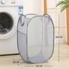 Cesta de Lavandería Sucia de Malla, Plegable, Móvil, Gran Capacidad, Malla Transpirable, Portátil, para Ropa Sucia, Cesta de Almacenamiento de Mimbre