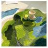 Alfombra de Musgo de Planta Verde Estilo Ins Nórdico Alfombra Dormitorio Mesita de Noche Manta Forma Especial Habitación Fresca Sala de Estar Alfombra Flocada Antideslizante