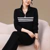 Conjunto Casual da Moda para Mulheres, Novo Estilo Primavera e Outono 2025, Elegante e Rejuvenescedor, Moletom de Gola Redonda, Calça Reta, Conjunto de Duas Peças para Esportes