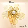 Anillo Floral Hueco Tridimensional de Múltiples Capas, Elegante y a la Moda, con un Diseño de Lujo Ligero de Alta Gama, Joyería de Anillo de Pétalos Dorados