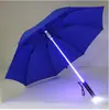 Paraguas de Mango Largo con Luz LED de Colores, Mango Creativo Iluminado, Paraguas Recto de Advertencia para Viajes Nocturnos, Paraguas Impermeable y a Prueba de Viento, Regalo