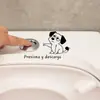 BRUP Calcomanía Divertida de Perro para Inodoro en Español Decoración Creativa para Baño Calcomanía Removible HS4812C