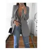 Wish Amazon 2025 Nova Roupa Feminina de Outono e Inverno Moda Europeia e Americana Cardigan Slim com Lapela Elegante Jaqueta de Terno para Mulheres