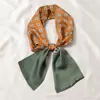 Pañuelo de Seda Estilo Francés Diadema Otoño Delgado Perezoso Vintage Pañuelo de Seda Pequeño Largo para Mujer Cinta Bufanda Decorativa Pañuelo de Cabeza Cinta