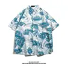 Camisa Hawaiana de Manga Corta Camisa de Manga Corta para Hombre Verano Nuevo Playa Camisa Floral Ropa de Pareja Camisa Holgada