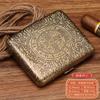 Estuche para Cigarrillos para 20 Cigarrillos Gruesos, Diseño Floral de Bronce, Estilo Caja de Regalo, Metal, Resistente a la Presión, Impermeable, Portátil, Estuche para Cigarrillos de Metal Imitación Cobre