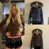 PB&ZA comercio exterior colección otoño 2025: chaqueta corta para mujer con cuello y capucha de pelo sintético, forrada de polar y engrosada, modelo MG907