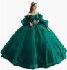 Vestido Floral para Ceremonia de Mayoría de Edad 2026 Primavera Nuevo Estilo Hombros Descubiertos Vestido de Baile con Mangas, Brillante y de Hadas Dulce Vestido de Novia
