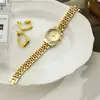 Relógio Feminino de Nova Luxo Leve Transfronteiriço, Relógio de Quartzo Moderno e Simples, Pulseira de Aço Casual com Strass, Relógio Feminino para o Trabalho Cravejado com Diamantes